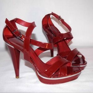 Aldo Red Patent Leather Strappy Sandal